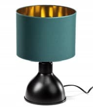 Image of Solid Metal Table Lamp, Gold Shade, LED E27 Bulb Holder, 35cm High