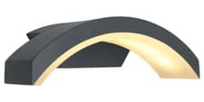 Image of Modern 7W LED Graphite Outdoor Single Wall Light Curved Stylish Garden Lamp