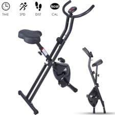 Image of Foldable Exercise Bike Cardio-Training Indoor Bicycle Fitness Workout Trainer