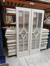 Image of X2 1981x579mm White Reimes Glazed Internal Doors ( Price For Both)