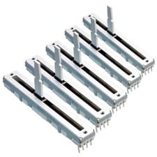 Image of 5x ALPS RS451121400A Dual Slide Potentiometer 10k 45mm Linear Taper Audio Fader