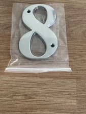Image of Large Polished Chrome Door Number 75mm - Number 8