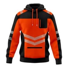 Image of Hi Viz Vis High Visibility Orange Jumper Work Hooded Sweatshirt Hoodie   S- 2XL