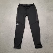 Image of Adidas Sweat Pants Womens Small Black Jogger Fleece Aeroready Travel Tapered