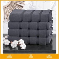 Image of Plush 100% Egyptian Cotton Absorbent 500GSM Bath Towel Bale Charcoal 4 Piece