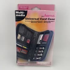 Image of Hama Universal Memory Card Battery Carrying Case Faux Leather Black New