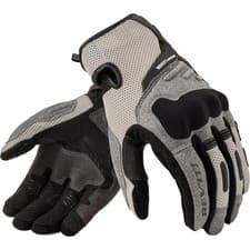 Image of Rev'it Cavern Ventilated Motorcycle Motorbike Textile Gloves - Light Grey /Black