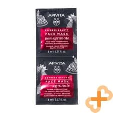 Image of APIVITA Express Beauty Face Skin Mask Pomegranate 8ml x 2 Pcs. Revitalizing