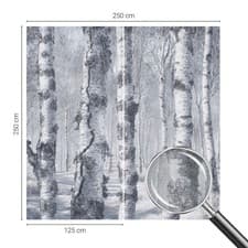 Image of Wallpaper For Bedroom Renter Friendly Peel And Stick Design Winter Birch Forest