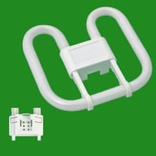 Image of 28W Crompton GR8 2 Pin CFL Square 2D Tube Light Bulb Double D Lamp, 3500K White