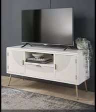 Image of Home Direct Addison White TV Unit | TV Stand | Large TV Unit / New