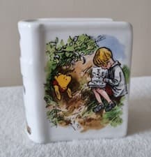Image of Vintage Royal Doulton Winnie The Pooh Ceramic Book Shaped Money Box With Stopper