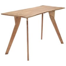 Image of Dining Table 120x58x76 cm Solid Acacia Live Edge Natural Brown Polished Seats 4