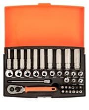 Image of Bahco SL25L 1/4″ Drive 37 Piece Metric Standard & Deep Socket and Bit Set 4-13mm