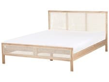 Image of Bed Pine Wood SALERNAS 160 x 200 cm (EU King Size) Light Brown
