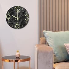 Image of Luminous Wall Clock,12 Inch Imitation Marble Silent Non-Ticking Kitchen Wall