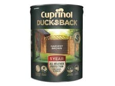 Image of Cuprinol Ducksback 5 Year Waterproof for Sheds & Fences Harvest Brown 5 litre