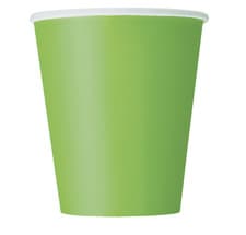 Image of Lime Green 9oz Paper Cups Birthday Party Summer BBQ Celebration Decoration