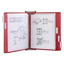 Image of Tarifold A4 Wall Document Display System with 10 Red Pockets 414103