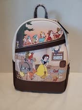 Image of Loungefly Disney Snow White and the Seven Dwarfs Multi Scene Mini Backpack - New
