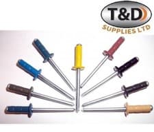 Image of Coloured Pop Rivets - 4.8x15 Aluminium Steel Multigrip Rivets Mixed Colours Pack