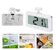 Image of Digital LCD Fridge Freezer Waterproof Thermometer Battery Operated Hanging Hook