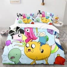 Image of Adventure Time Finn Jake Bedding Set Bedroom Quilt Cover Duvet Cover Single Size