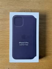 Image of Genuine / Official Apple iPhone 11 PRO Leather Folio Case- Aubergine