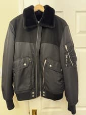 Image of DIESEL Men’s Fur Jacket NEW Size L Black