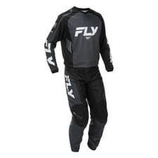 Image of FLY RACING F16 BLACK / WHITE 2026 MOTOCROSS MX KIT PANT / JERSEY ADULT ALL SIZES