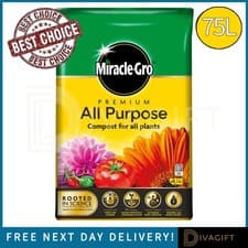 Image of MIRACLE GRO ALL PURPOSE COMPOST SOIL 75L PREMIUM GARDEN FOR ALL FLOWERS & PLANTS