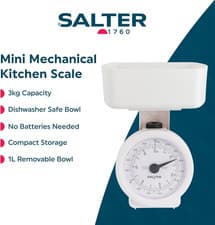 Image of Salter Mechanical Kitchen Scale - Compact with 3KG Capacity NEW