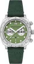 Image of Spinnaker Men's 42mm Hull Chronograph Watch with Leather Strap SP-5068-09 green