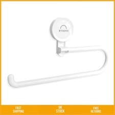 Image of Stylish Wall Mounted Kitchen Roll Holder Suction Cup Paper Towel Rack 1 Pack