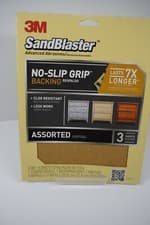 Image of 3M Sandblaster Sandpaper Assorted 3 Sheet Pack 22.8mm x 27.9mm (9"x11") NEW