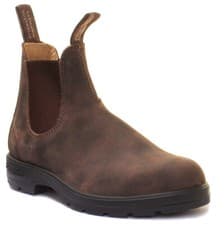 Image of Blundstone 585 Unisex Pull On Leather Matt Chelsea Boots In Rust UK Size 3 - 8