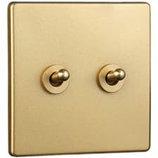 Image of Gold Brass Toggle Switch with Oxidation Resistant Contacts for Home Hotel