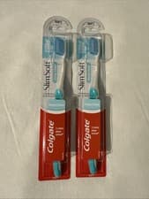 Image of 2 x Colgate Slim Soft Deep Clean Toothbrush Better Plaque Removal NEW