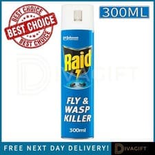 Image of RAID FLY & WASP KILLER RAPID ACTION SPRAY 300ML ELIMINATES FLYING INSECTS NEW