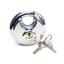 Image of 6 x Tri Circle Keyed Alike 70mm Disc Stainless Steel Lock Padlocks