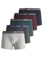 Image of Jack & Jones Cotton Stretch Junior Trunks 5 Pack - Multi