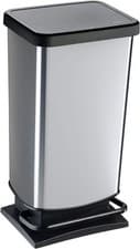 Image of Plastic Waste Bin Rotho Paso Trash Can w/ pedal and lid, Multiple Colors & Sizes