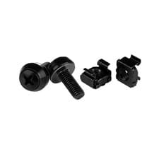 Image of StarTech.com M6 x 12mm Screws And Cage Nuts 100 Pack Black CABSCREWM62B