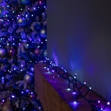Image of 25m 1000 LED Christmas String Lights with Timer in Blue, Purple & White
