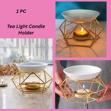 Image of Geometric Design Candle Holder,Room Decor,Gold Tea Light Candle Holder
