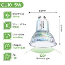 Image of ALUSSO 10x LED GU10 Light Bulbs 5W 7W Warm Cool White Spot Eneygy Saving 120° UK