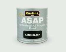 Image of Rustins Quick Drying ASAP All Surface All Purpose Black Paint 500ml