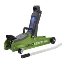 Image of Sealey Trolley Jack 2 Tonne Low Profile Short Chassis Hi-Vis Green 1020LEHV
