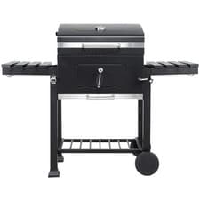 Image of Living and Home Outdoor BBQ Charcoal Grill with Side Tables