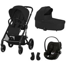 Image of Cybex Balios S Lux Travel System Pushchair Bundle Moon Black